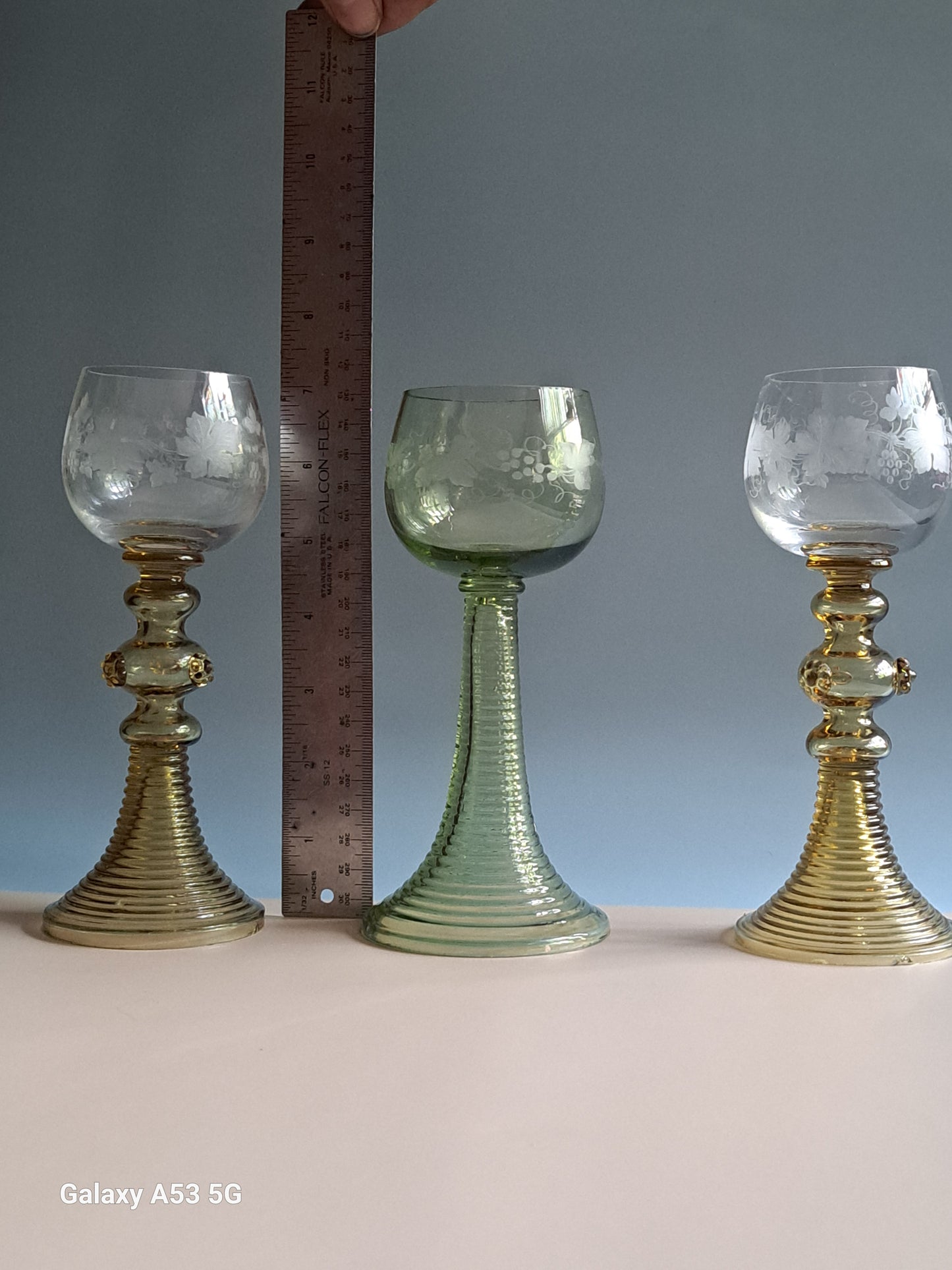 Three Pretty Wine Glasses