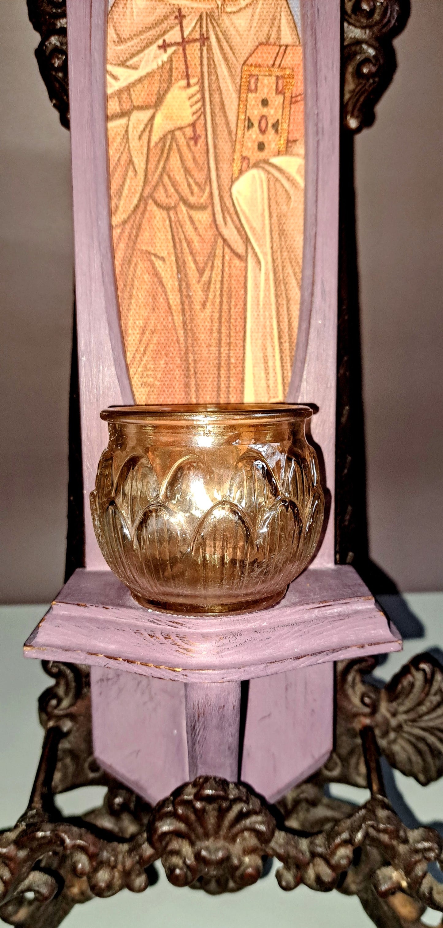 St. Thekla lavender icon sconce