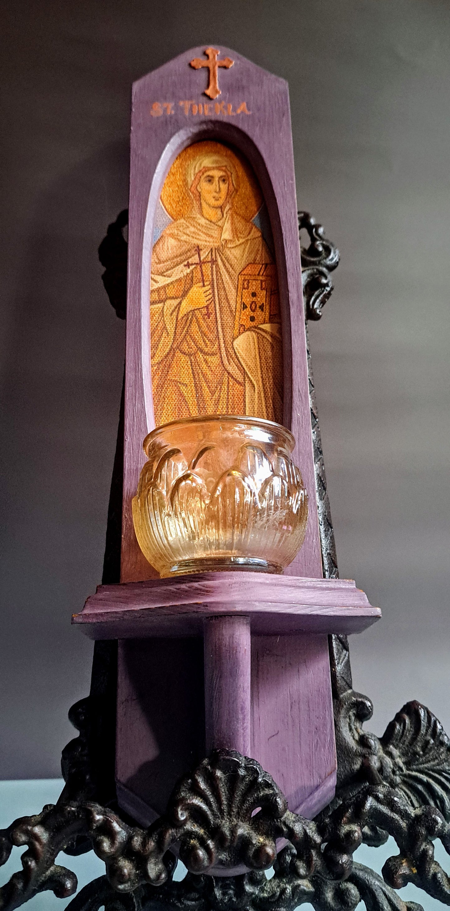 St. Thekla lavender icon sconce