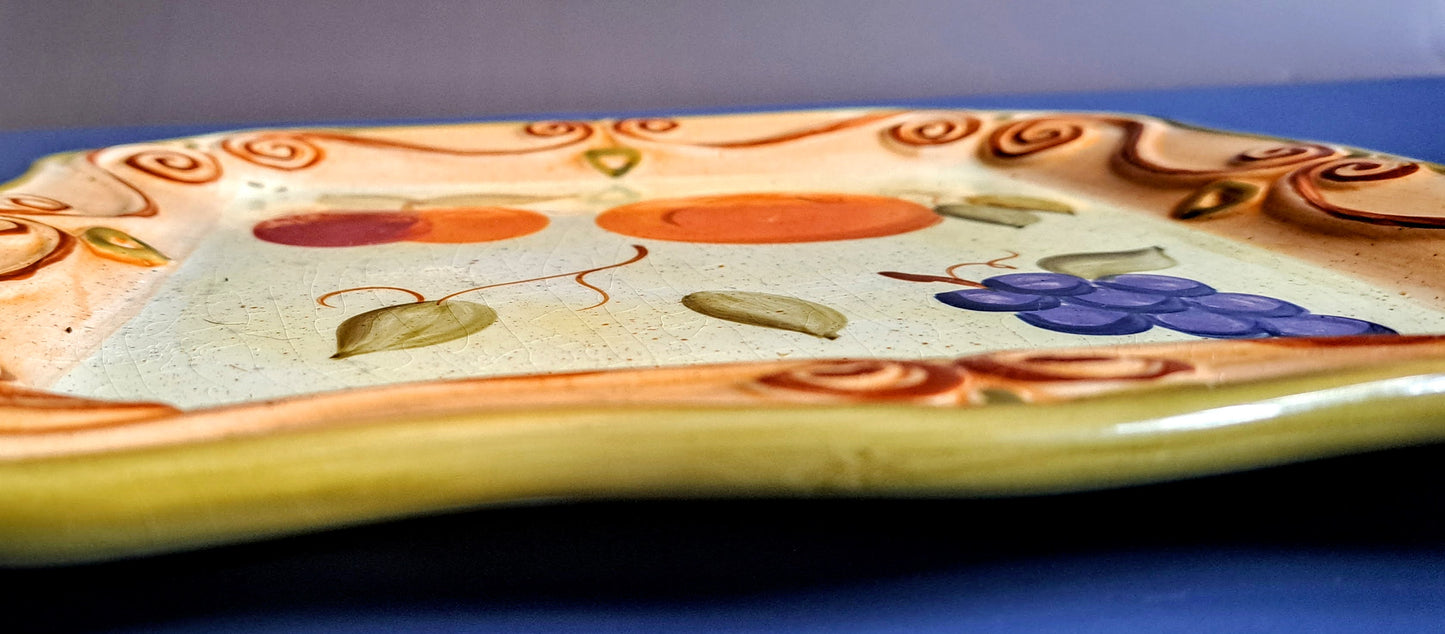 4 Large Square Handpainted Plates