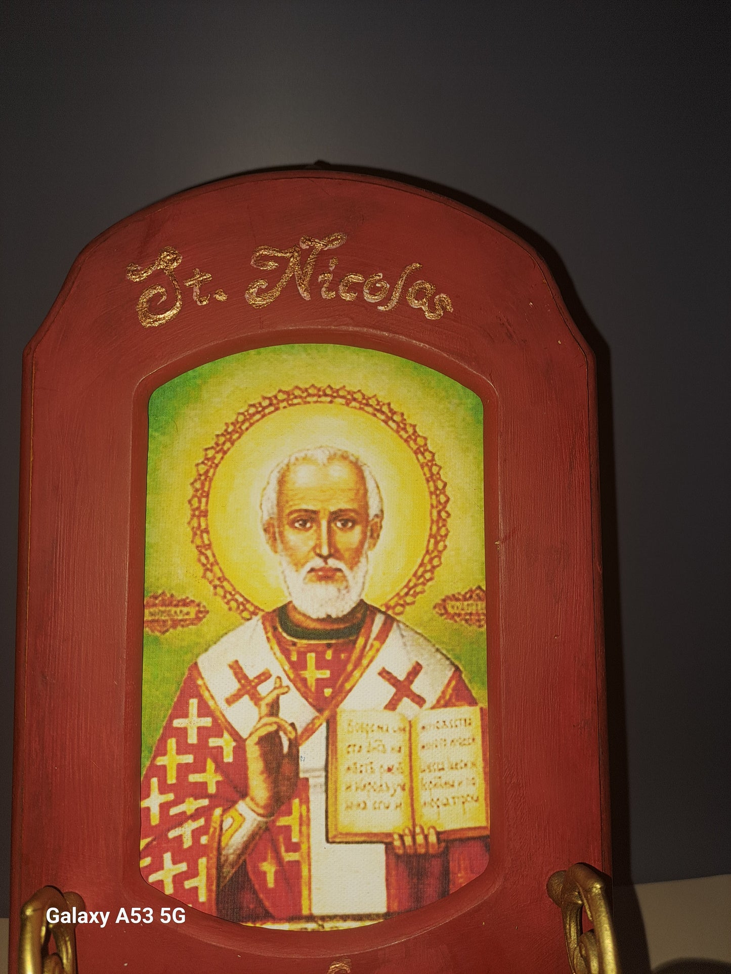 St. Nicholas of Myra Red Icon Sconce