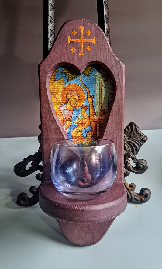 Jesus Blessing the Children heart sconce